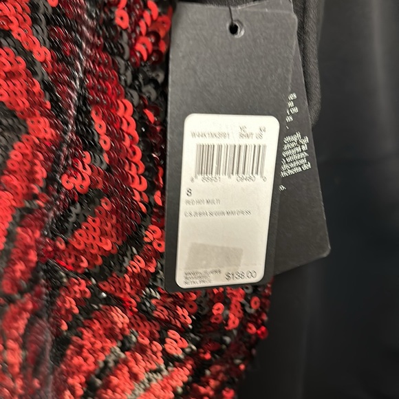 Guess Red & Black Sequence Dress NWT - Picture 3 of 9